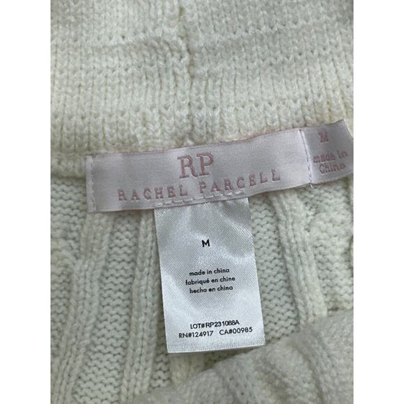 NWT Rachel Parcell Womens Ivory Elastic Waist Cable Knit Sweater Shorts Size M - Picture 3 of 8